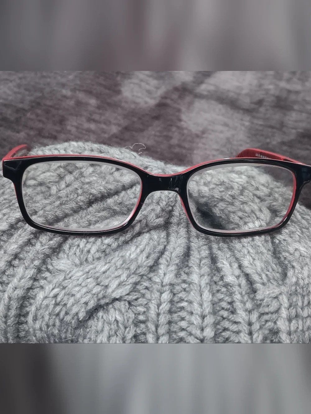 LOL- Black/Red Geometric Pattern Rectangular Kids Eyeglass Frames 46-16-125